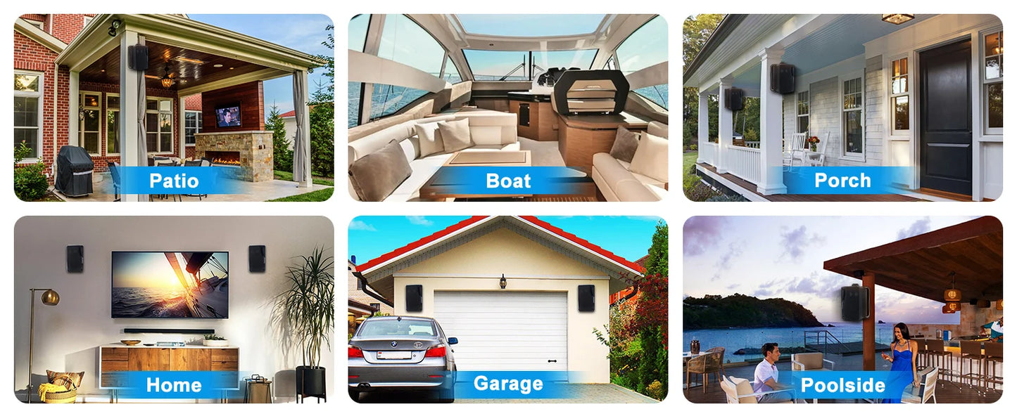 Herdio 3.5'' Passive Outdoor Speakers Wired Waterproof