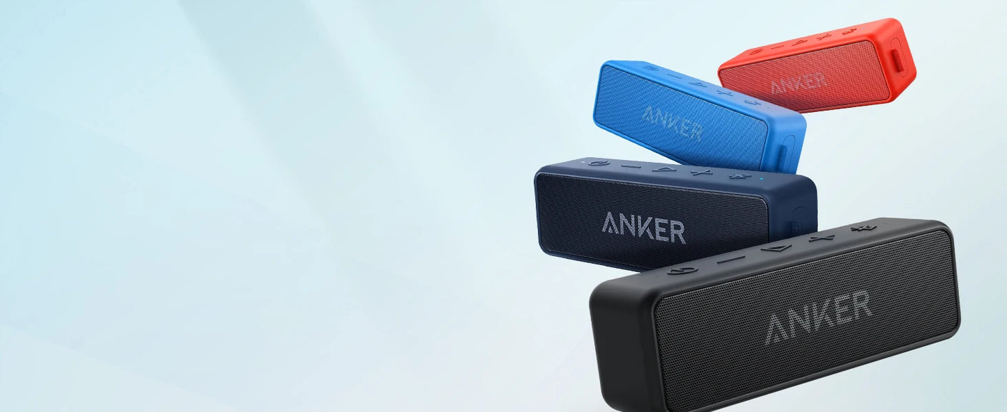 Anker Soundcore 2 Portable Bluetooth Speaker, Bluetooth 5, IPX7 Waterproof, 24-(Refurbished)