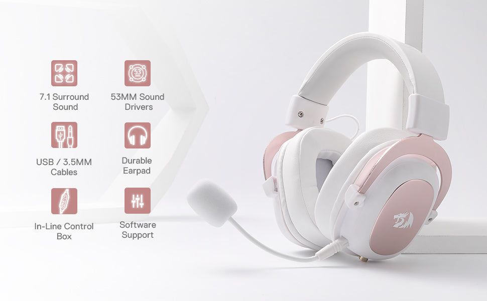 Redragon H510 Zeus White Wired Gaming Headset