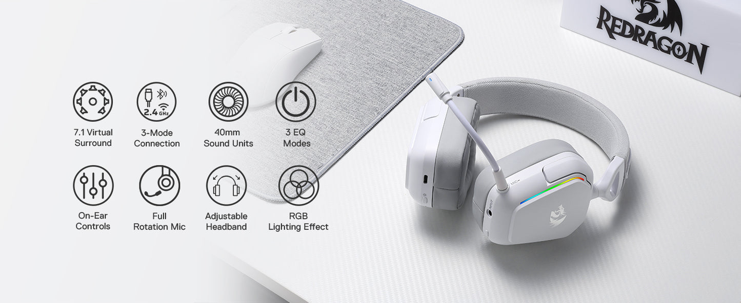 Redragon H868 3-Mode Wireless RGB 7.1