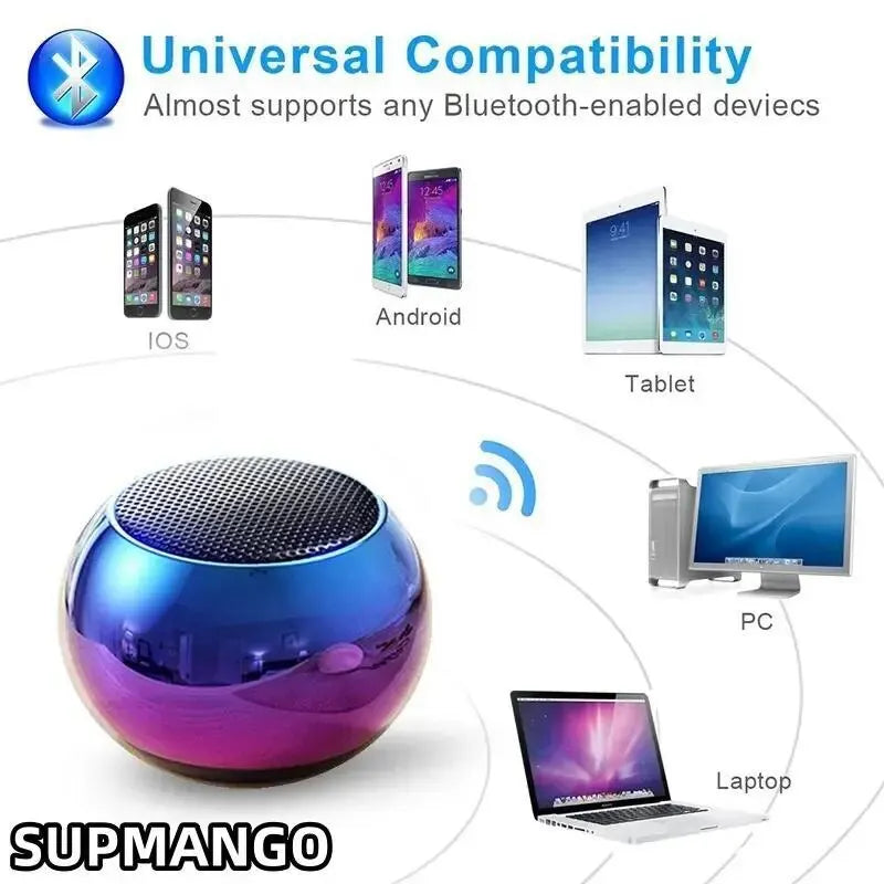 Compact M3 Wireless Bluetooth Speaker - Steel Gun Design Heavy Bass Subwoofer for Outdoor Trips & Home Parties