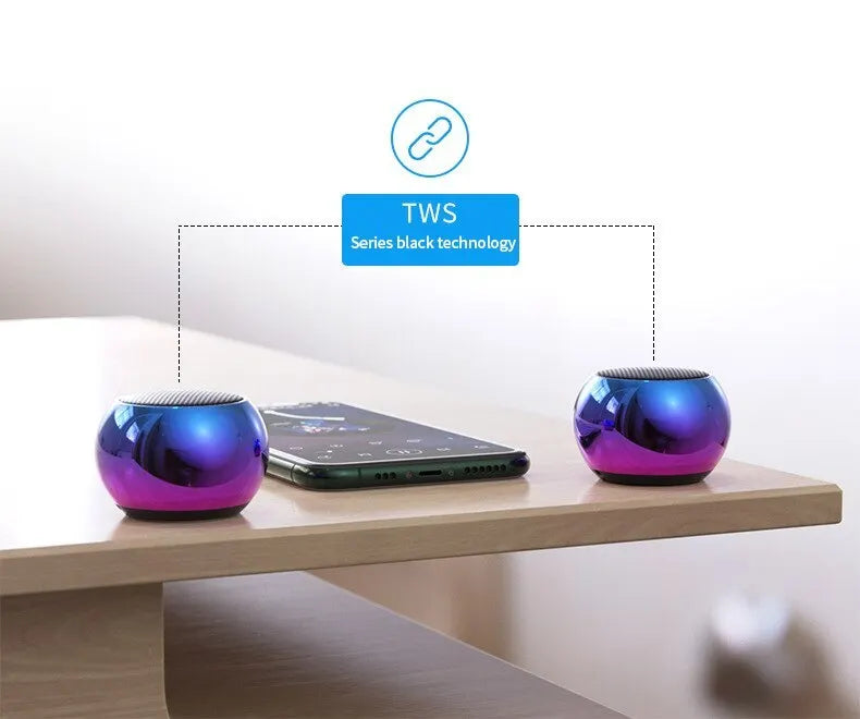 Compact M3 Wireless Bluetooth Speaker - Steel Gun Design Heavy Bass Subwoofer for Outdoor Trips & Home Parties
