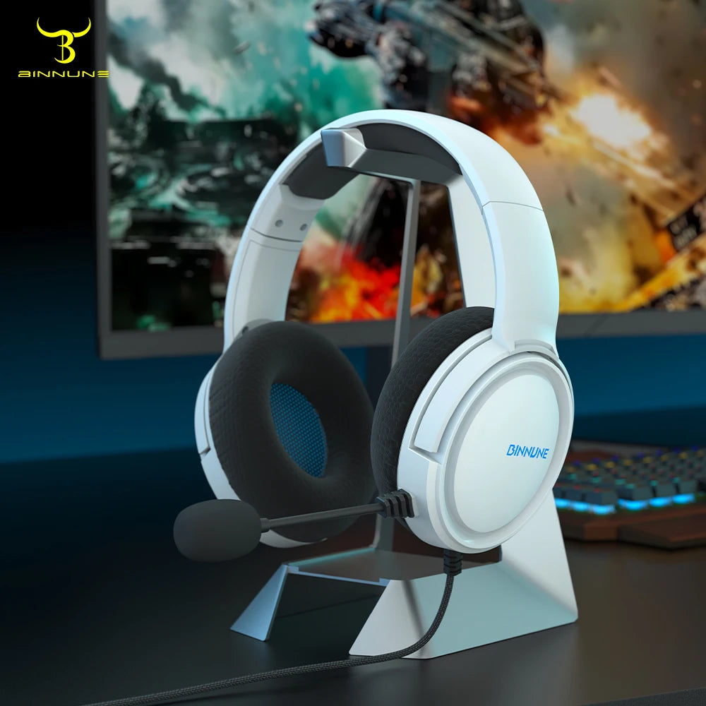BINNUNE Gaming Headset with Mic for PS4 PS5 Xbox Series