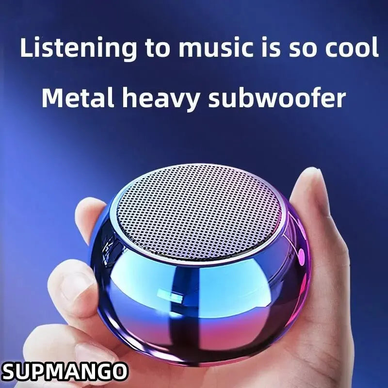 Compact M3 Wireless Bluetooth Speaker - Steel Gun Design Heavy Bass Subwoofer for Outdoor Trips & Home Parties