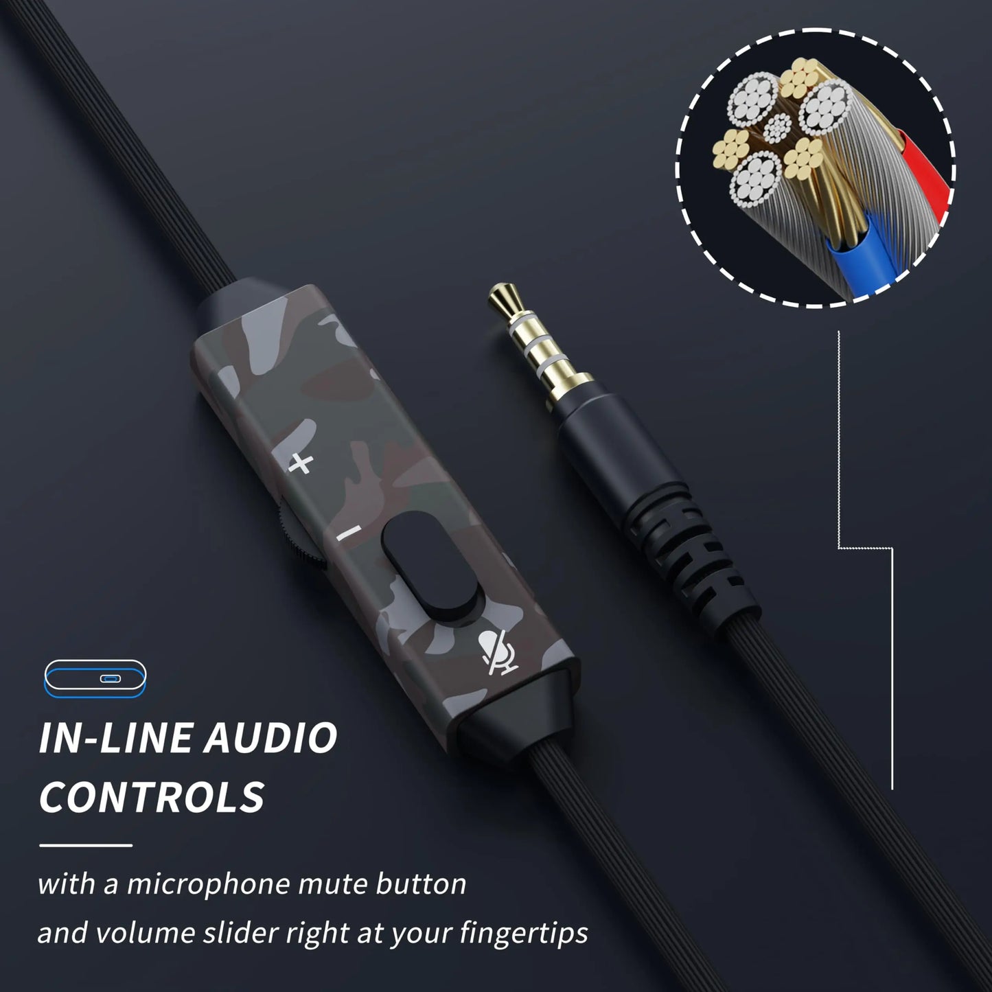 BINNUNE Gaming Headset with Mic for PS4 PS5 Xbox Series