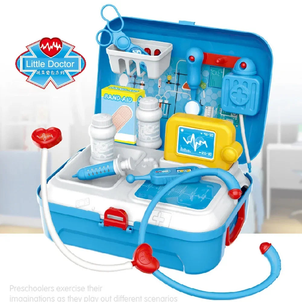 17pcs Kids Pretend Doctor Set Portable Backpack Medical Kit Doctor Toys Classic Role Play Game Toys for Children Gifts