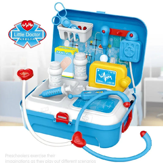 17pcs Kids Pretend Doctor Set Portable Backpack Medical Kit Doctor Toys Classic Role Play Game Toys for Children Gifts