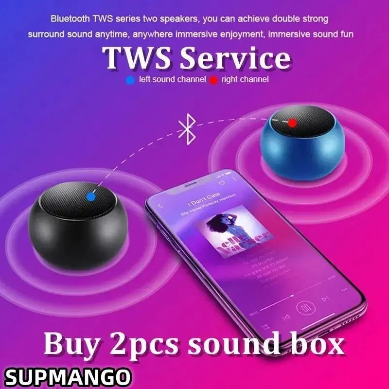 Compact M3 Wireless Bluetooth Speaker - Steel Gun Design Heavy Bass Subwoofer for Outdoor Trips & Home Parties