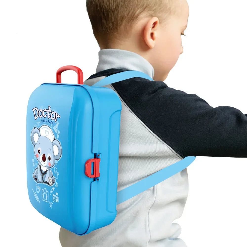 17pcs Kids Pretend Doctor Set Portable Backpack Medical Kit Doctor Toys Classic Role Play Game Toys for Children Gifts