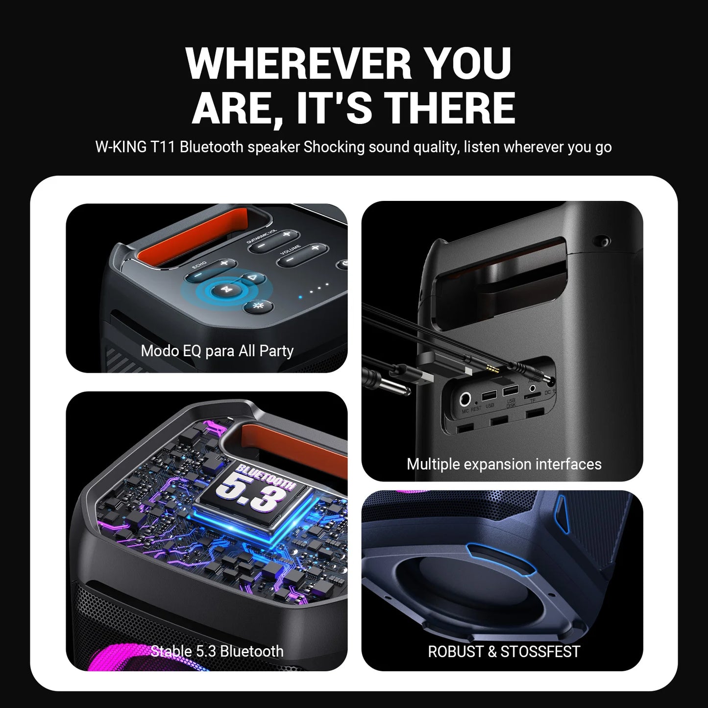 W-KING 100W RMS Bluetooth Speakers