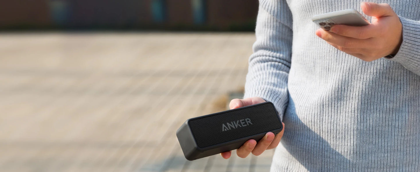 Anker Soundcore 2 Portable Bluetooth Speaker, Bluetooth 5, IPX7 Waterproof, 24-(Refurbished)